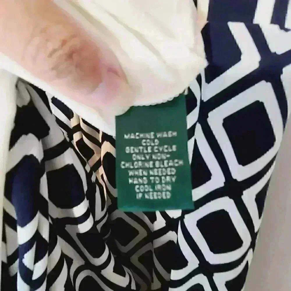 Lauren Ralph Lauren Geometric Sleeveless Midi Dress Sz 6 - Picture 10 of 12